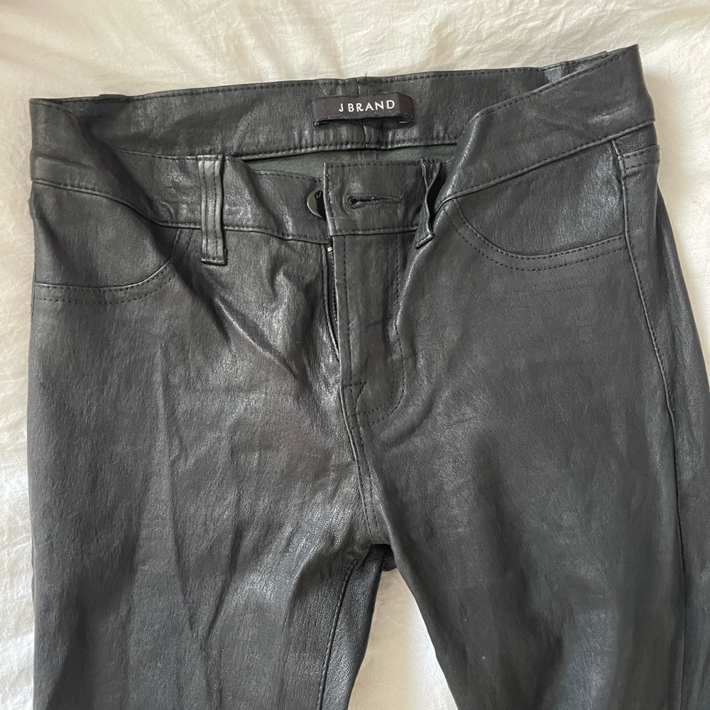 J Brand 100% Leather Pants with Zipper Ankles
